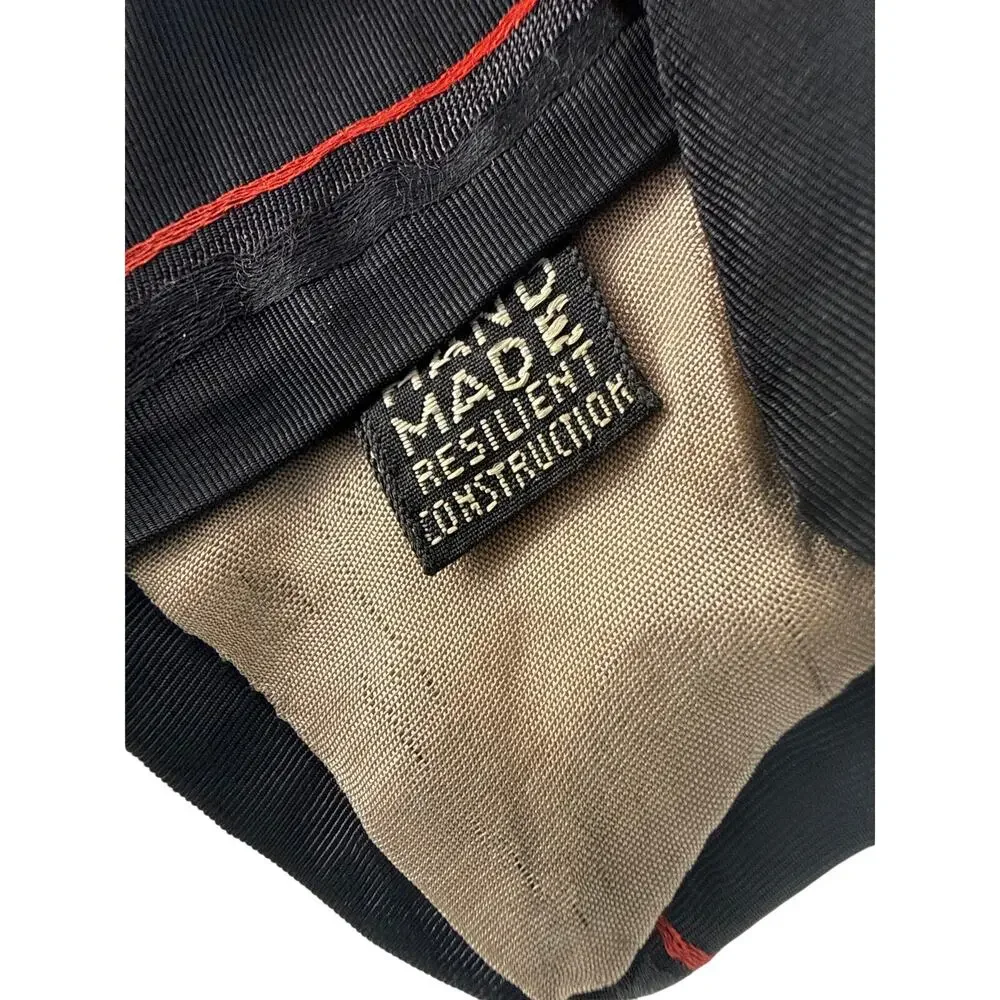 Vintage Handmade Black Red Striped Necktie 48